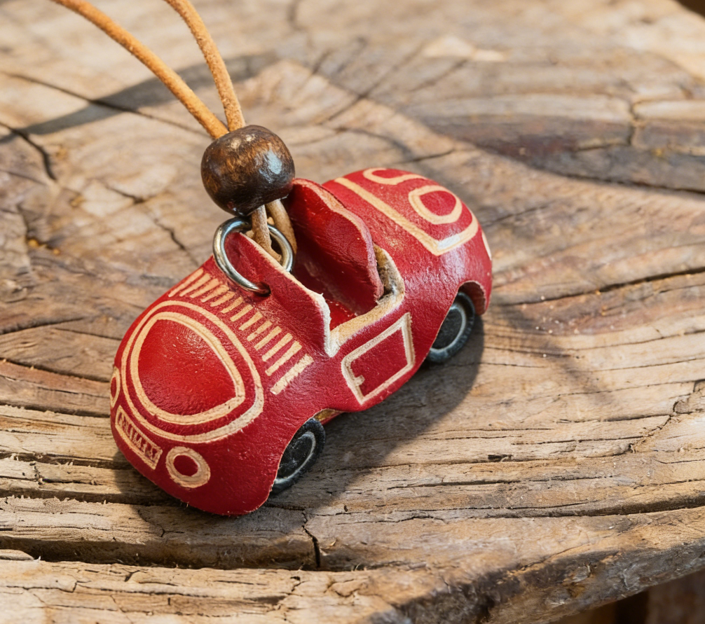 3D Car Leather Keychain