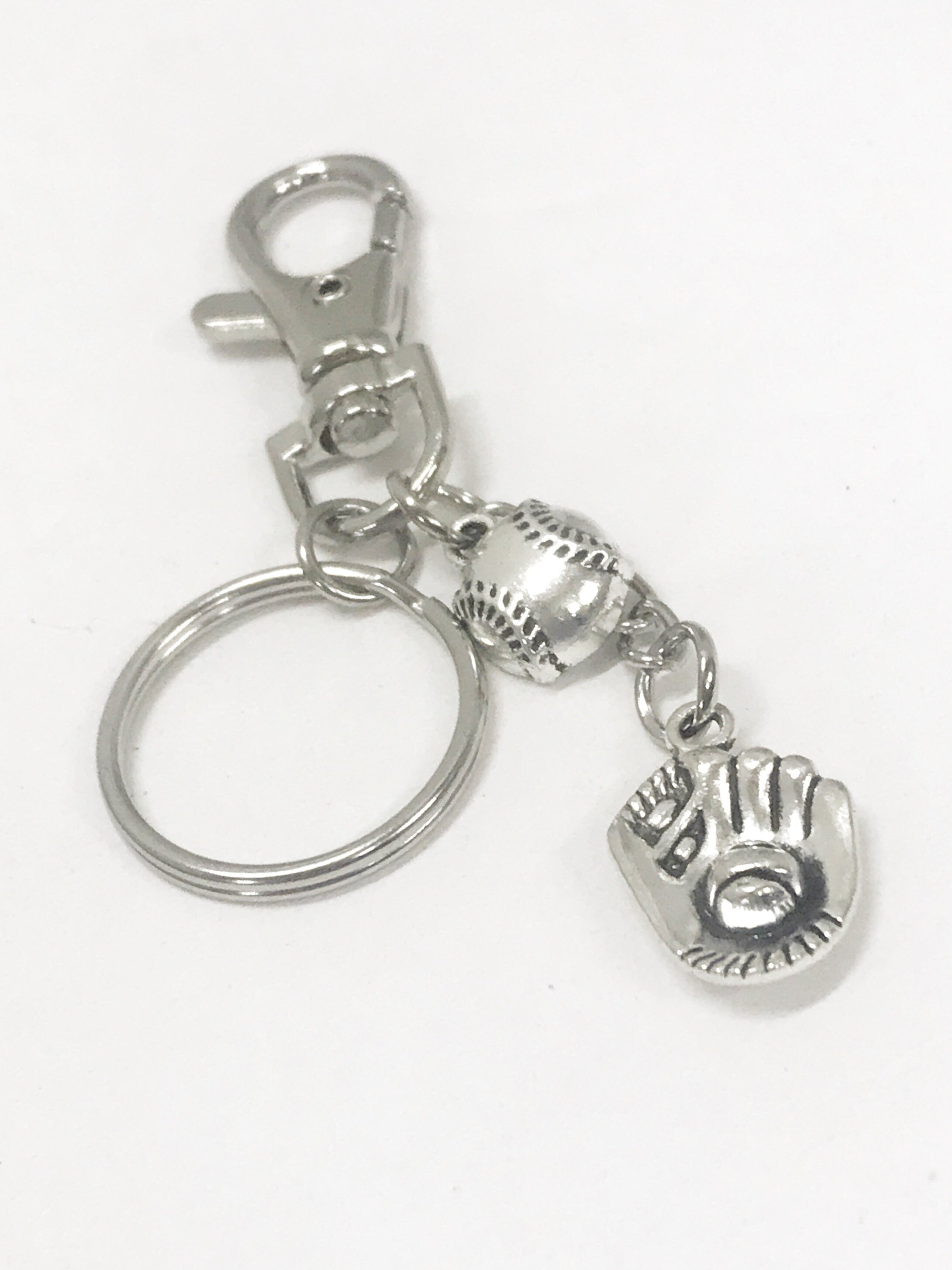 Softball Bag Charm, Softball Purse Charm Key Ring, Softball Mom Gift, Player Bag Charm Keychain, Purse Charm, Softball Team Bag Zipper Pull