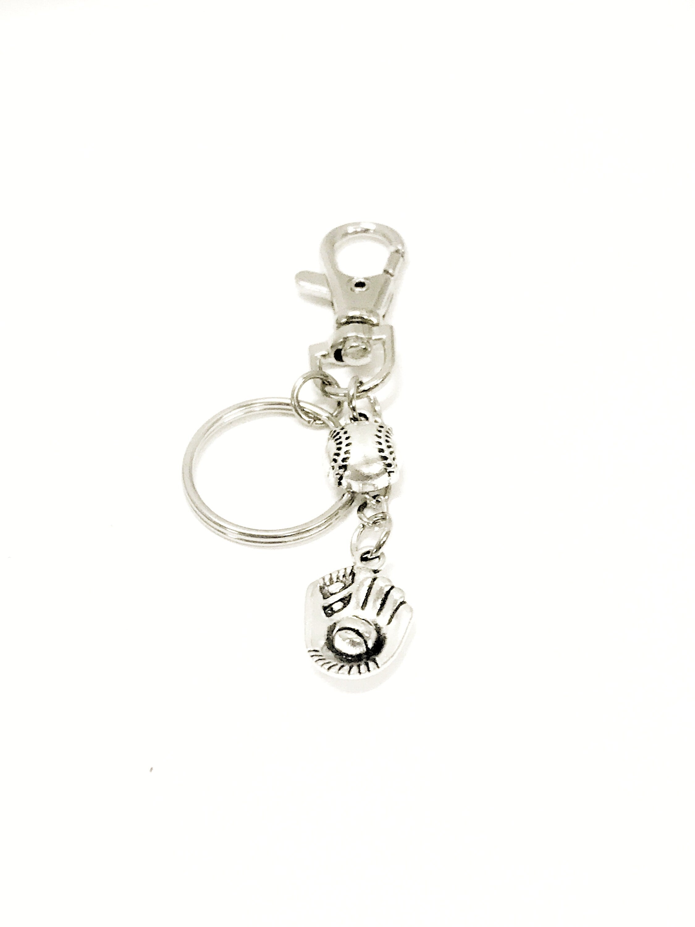 Softball Bag Charm, Softball Purse Charm Key Ring, Softball Mom Gift, Player Bag Charm Keychain, Purse Charm, Softball Team Bag Zipper Pull