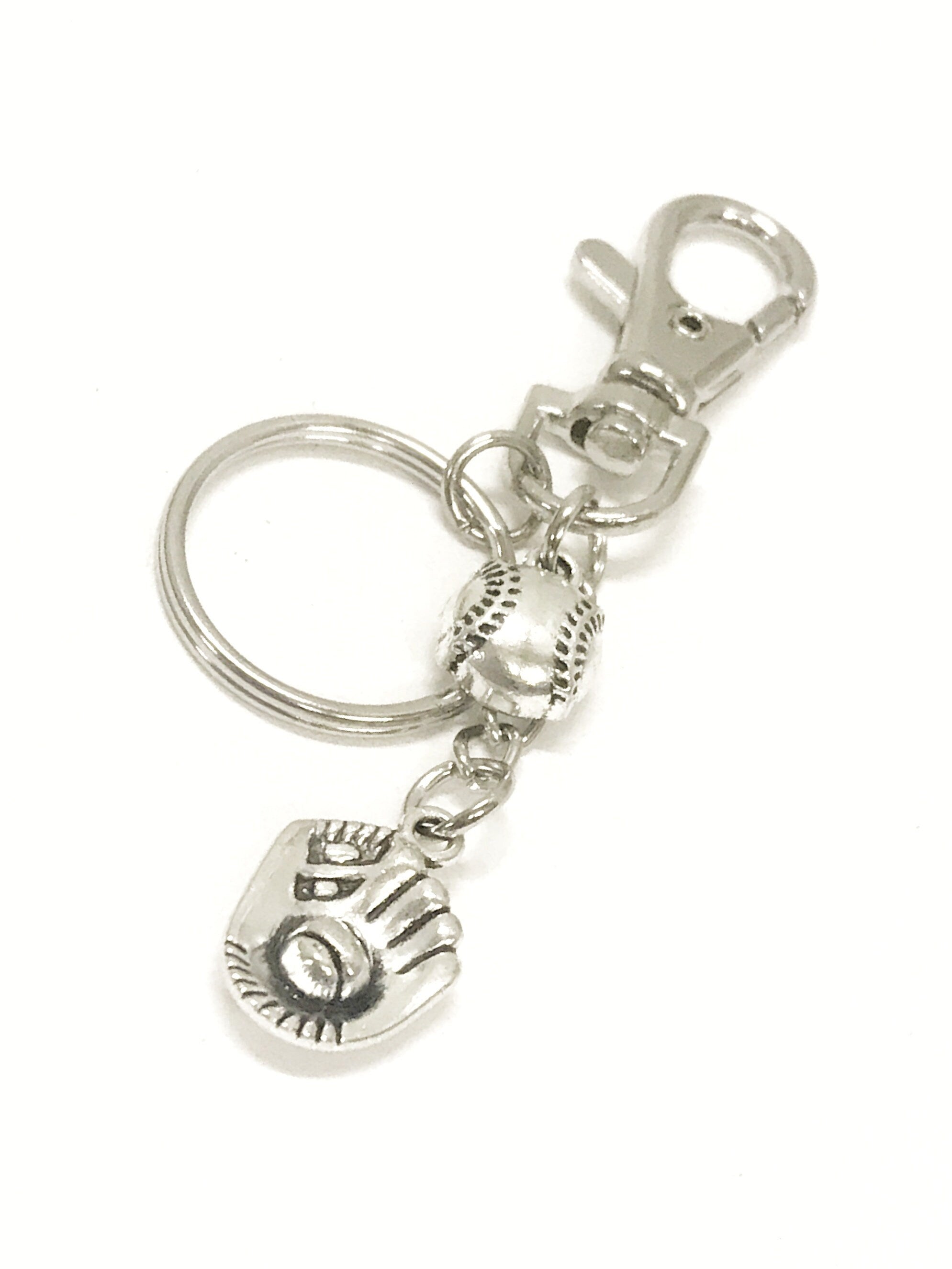 Softball Bag Charm, Softball Purse Charm Key Ring, Softball Mom Gift, Player Bag Charm Keychain, Purse Charm, Softball Team Bag Zipper Pull