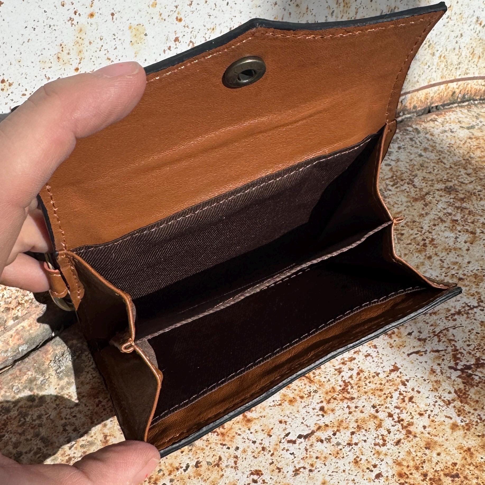Caramel Espresso Checkered Speedy Western Genuine Leather Purse with optional wallet