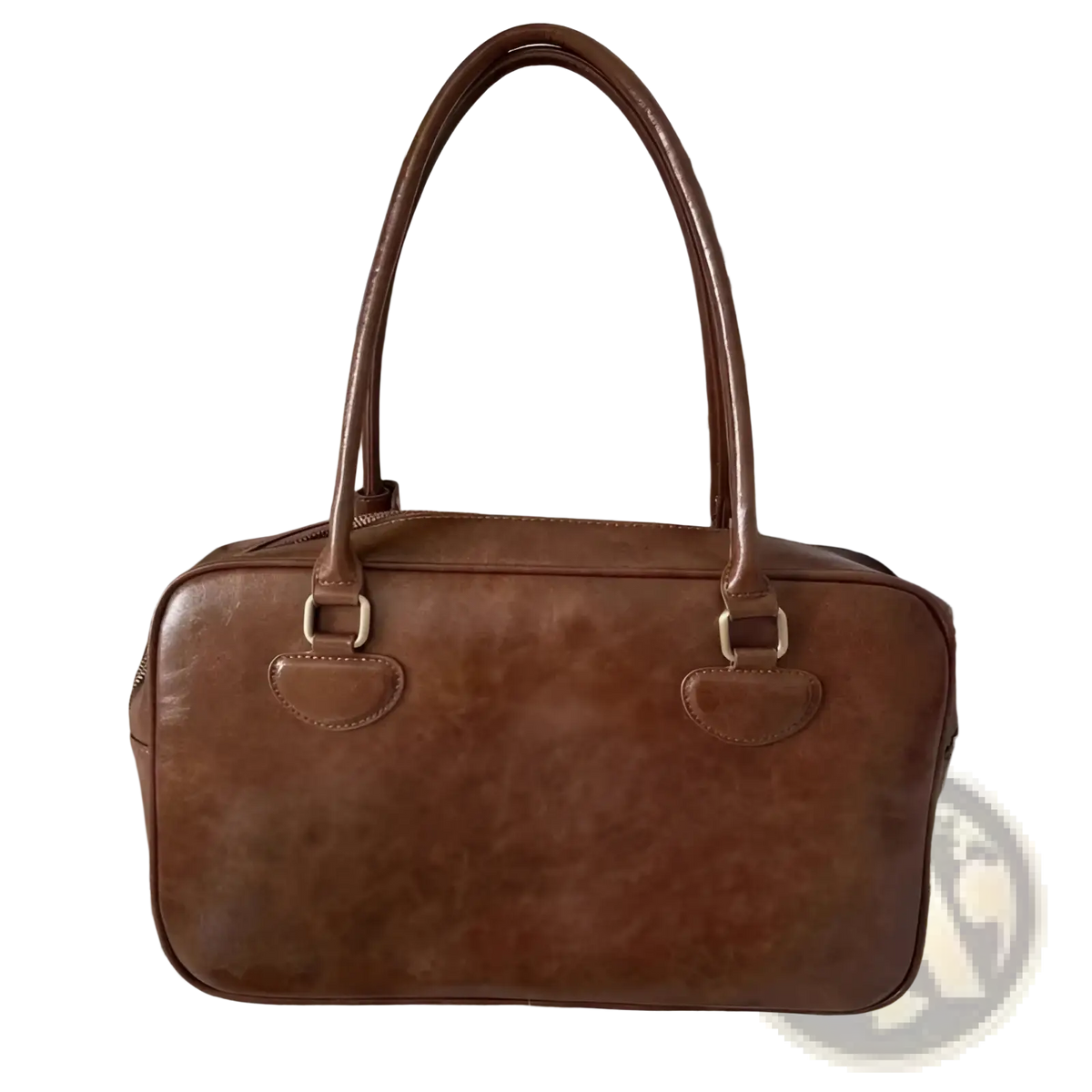 Large Capacity Leather Shoulder Bag with Bear Charm