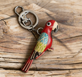 Handmade Parrot Leather Bag Charm