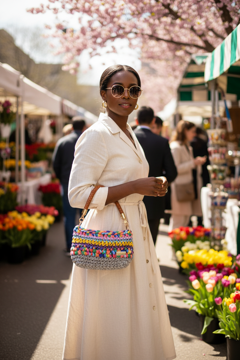 Sunbow Crochet Handbag — Handmade