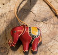 Little Elephant Leather Keychain