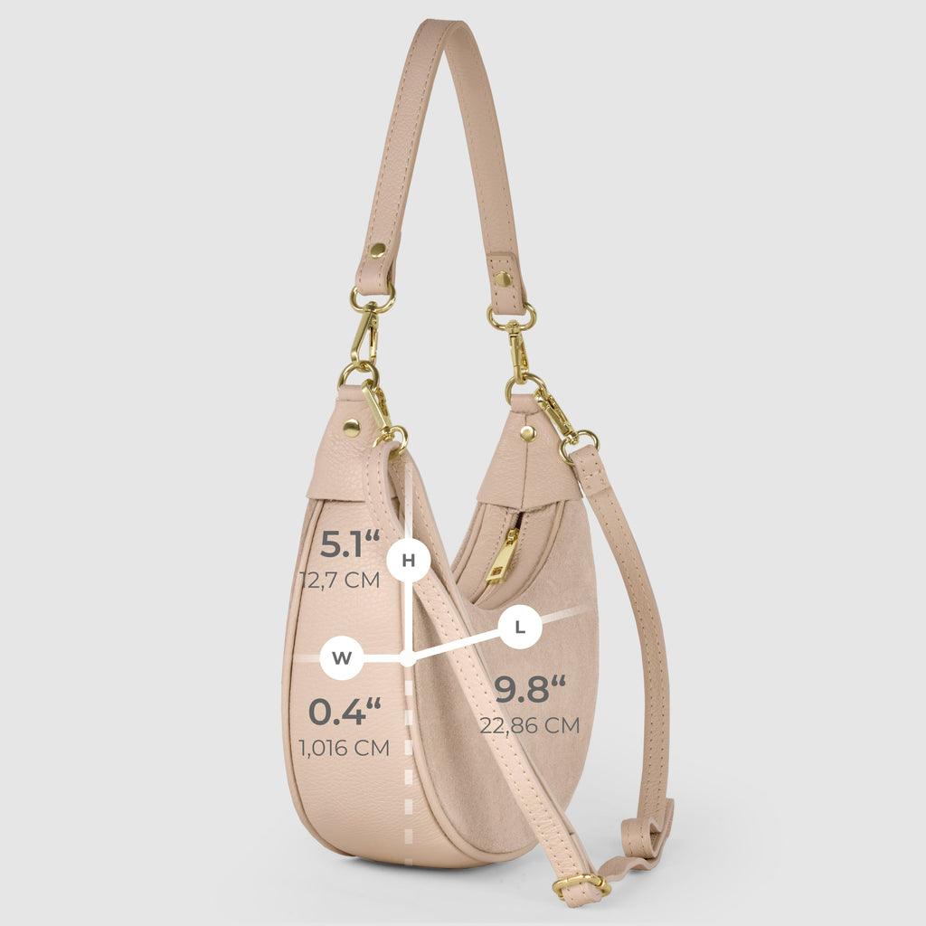 Italian Genuine Suede & Full-Grain Leather Shoulder Bag | Arezzo