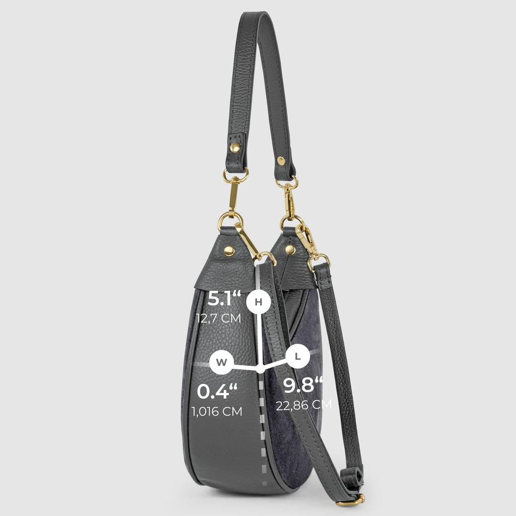 Italian Genuine Suede & Full-Grain Leather Shoulder Bag | Arezzo