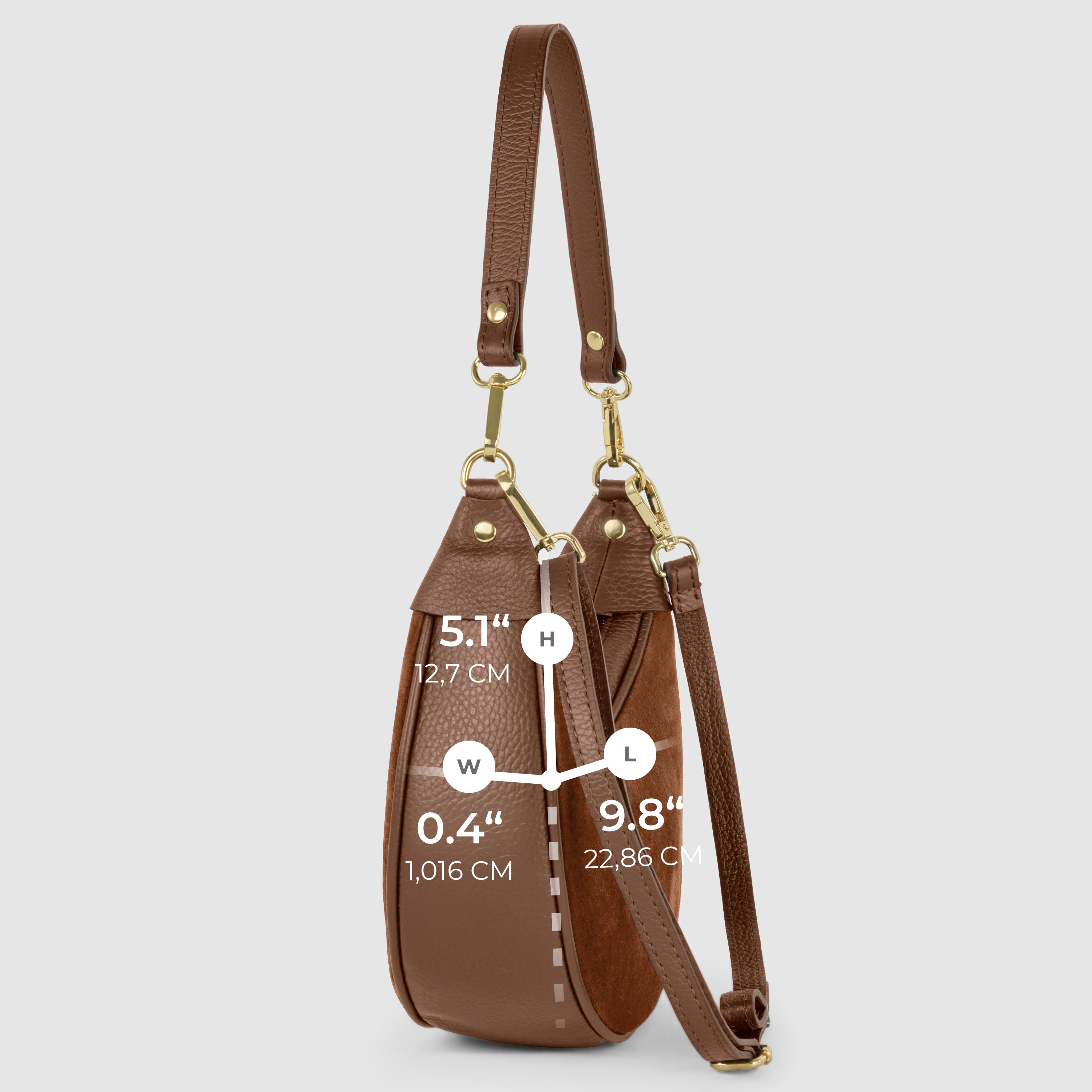 Italian Genuine Suede & Full-Grain Leather Shoulder Bag | Arezzo