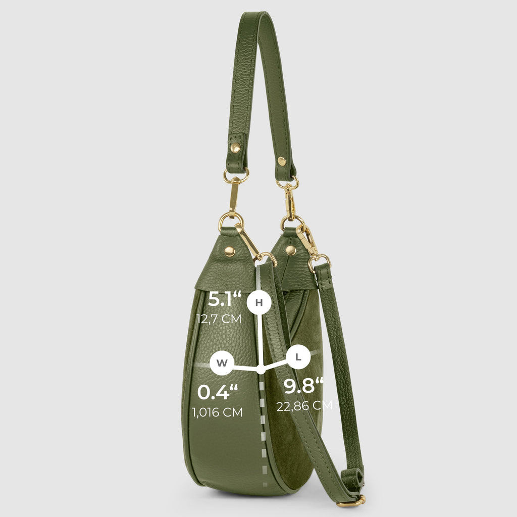 Italian Genuine Suede & Full-Grain Leather Shoulder Bag | Arezzo