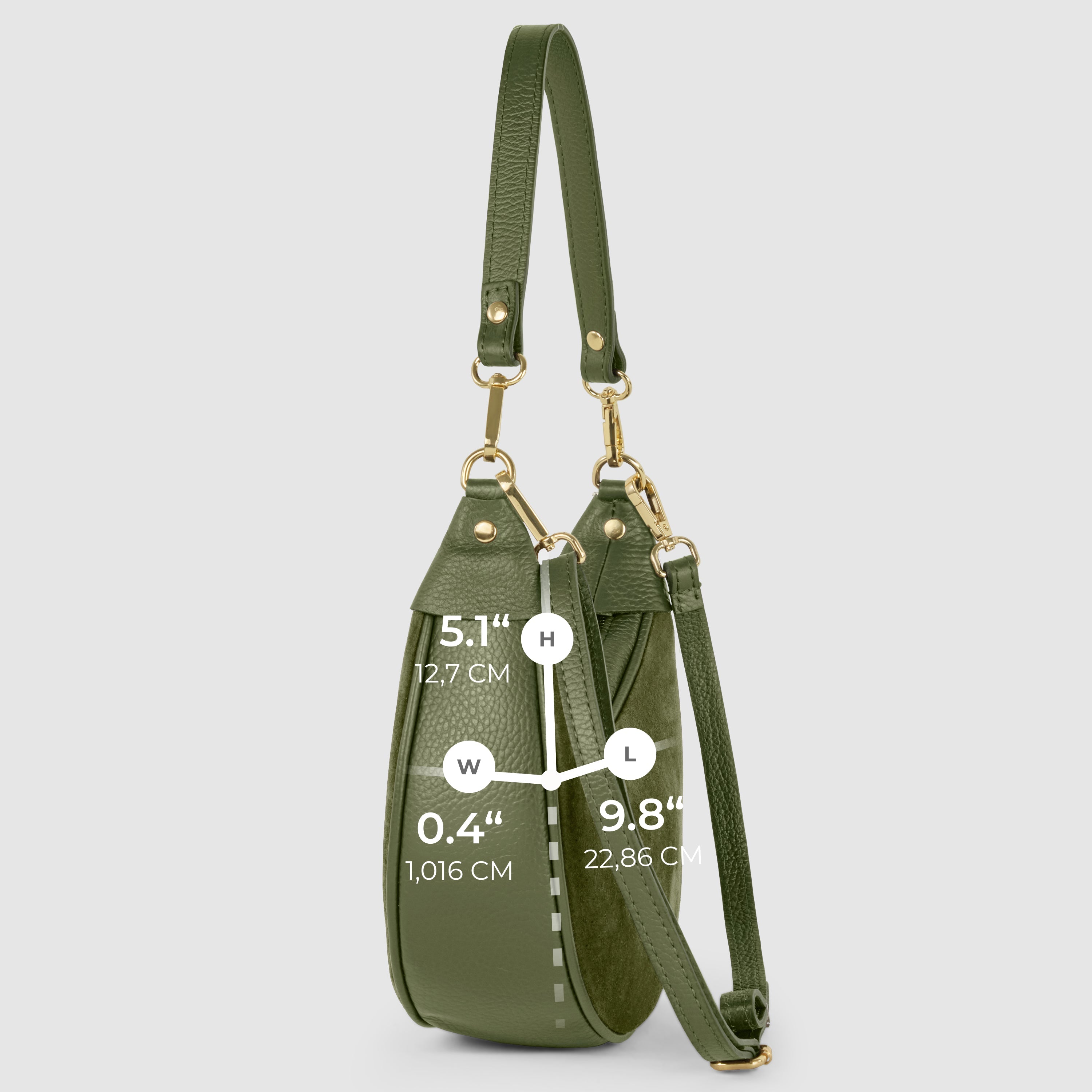 Italian Genuine Suede & Full-Grain Leather Shoulder Bag | Arezzo