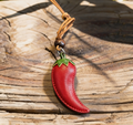 Handmade Leather Chili Pepper Keychain